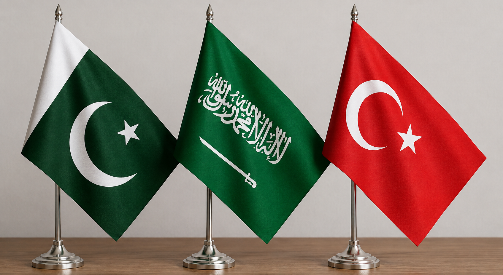 flagi Pakistanu, Arabii Saudyjskiej i Turcji